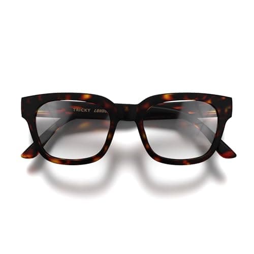 Image of LONDON MOLE® Tricky blue light blocking glasses | Cool square/rectangular/trapezoidal shaped blue blockers | Anti eyestrain for screens | Men’s Women’s Unisex | Spring hinges