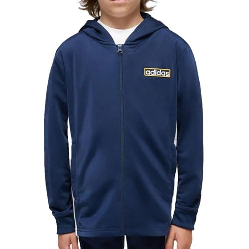 Image of adidas Boys' Navy Zip Hoodie, Marine, 9-10 ans