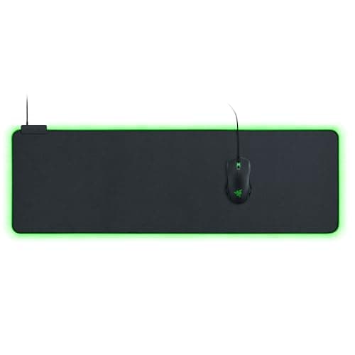 Image of Razer Goliathus Extended Chroma - Soft Extended Gaming Mouse Mat Chroma RGB Lighting (Cable Holder, Fabric Surface, Quilted Edge, Optimized for all Mice) Black