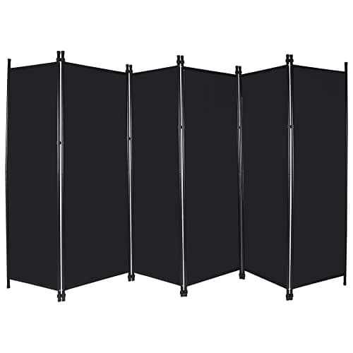 Image of REDCAMP 6 Panel Large Folding Room Divider, 10FT Wide Portable Room Partition Wall Dividers, Indoor Outdoor Tall Privacy Screen for Bedroom Dining Room Office Restaurant Hospital, 120"x68", Black