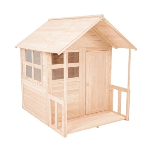 Image of TP Toys Buttercup Cottage Wooden Playhouse for Toddlers with Verandah & Floor Pack, FSC Certified Wood, Customisable Design, Windows, Outdoor Fun Play house for Kids, Ages 2+