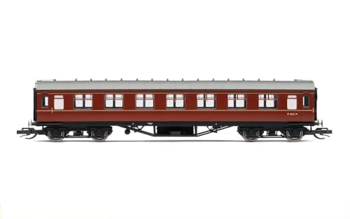 Image of Hornby TT:120 Coach Car - TT4033 BR 57' Corridor Third, M1832M - Era 5 Train Toy, TT Gauge Carriage for Train Set, Rolling Stock Models for Adults - 1:120 Scale Model Gift, Maroon