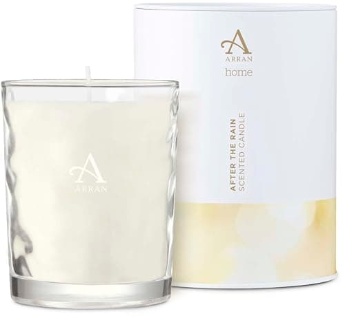 Image of Arran Sense of Scotland After The Rain Scented Glass Candle (35cl) with Rose Petals, Musk, Floral Citrus & Soft Woods, Approx 35hr Burn Time