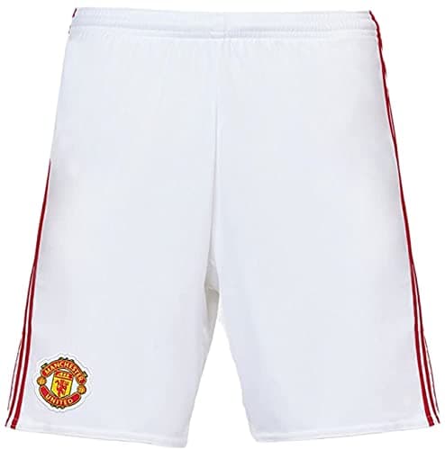Image of Adidas Manchester United Mens Home Soccer Shorts M White-Real Red