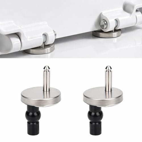 Image of Marco Paul Toilet Seat Fixings 2 Pack – Quick Release Hinges with Rubber Expansion Bolts, Universal Soft Close Hinge Kit for Blind Hole WC Toilets, Stainless Steel Fittings