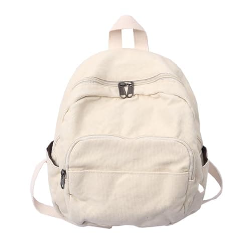 Image of QIKEGooods Jeans Backpack Womens Multifunctional Children's School Backpack Jean Rucksack For Teenagers Lightweight Casual Canvas Backpack (484 Beige)