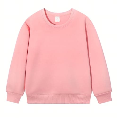 Image of Yufennie Kids Fleece-Lined Sweatshirt | School Uniform Jumper for Boys & Girls Pink