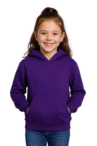 Image of A2Z 4 Kids Girls Boys Plain Sweatshirt Tie Dye Pullover - Plain Sweat Hoodie Purple 13
