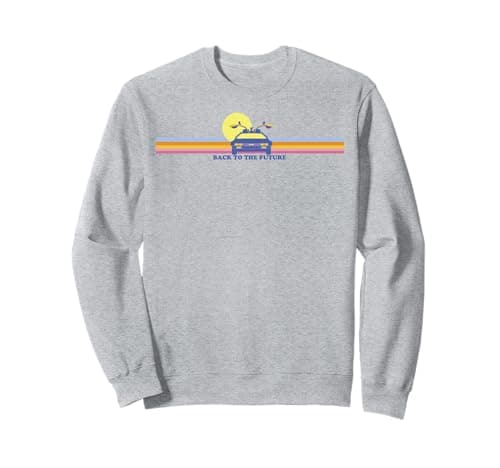 Image of Back To The Future Delorean Retro Chest Stripes Sweatshirt