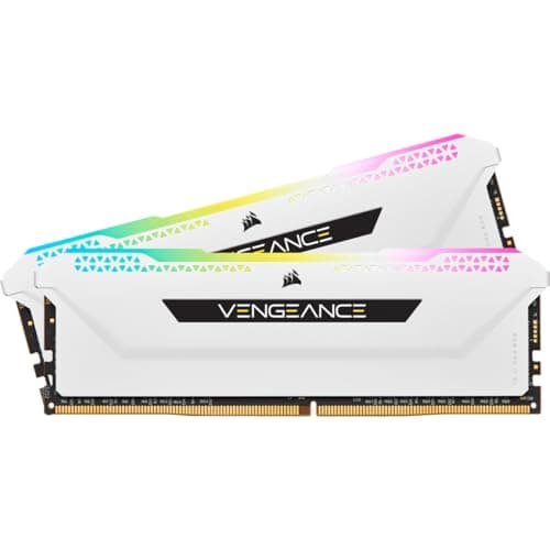 Image of Corsair Vengeance RGB PRO SL DDR4 Up to 3600MHz C18, Illuminated Desktop Memory Kit (10 Individually Addressable RGB LEDs, Wide Compatibility, Optimised for Bandwidth) White, 32GB (2x16GB)