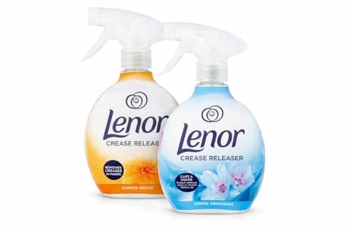 Image of Lenor Crease Release Spray – SPRING AWAKENING & SUMMER BREEZE | Iron in a Bottle Fabric Wrinkle Remover, Static Reducer & Odour Eliminator – For Clothing, Bedding & Travel (2 x 500ml)
