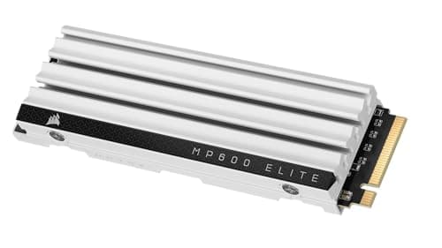 Image of Corsair MP600 ELITE 1TB M.2 PCIe Gen4 x4 NVMe SSD – Optimised for PS5 – Included Heatsink – M.2 2280 – Up to 7,000MB/sec Sequential Read – High-Density 3D TLC NAND – White