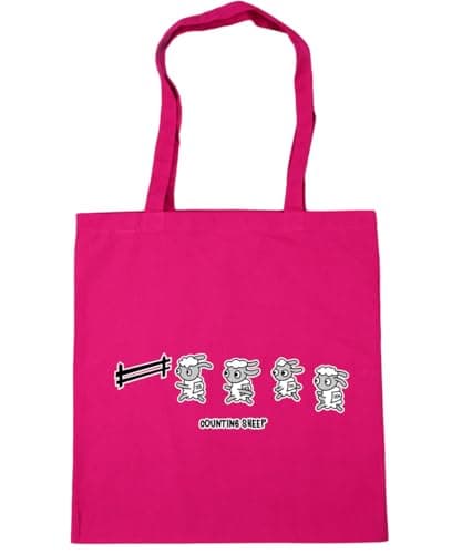 Image of Hippowarehouse Counting Sheep Tote Shopping Gym Beach Bag 42cm x38cm, 10 litres