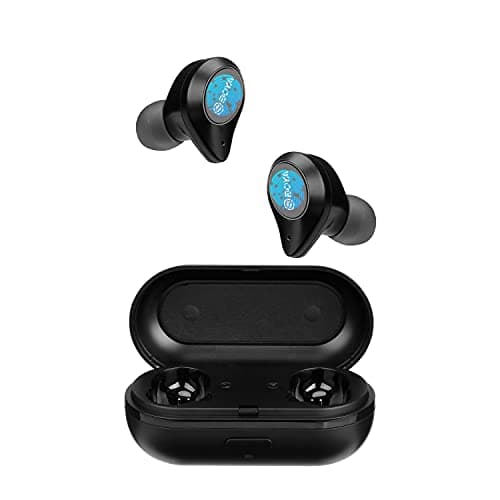 Image of True Wireless Earbuds, BOYA Blutooth 5.0 in-Ear TWS Earbuds Touch Control Wireless Headphone Earphone with Charging Case Built-in Microphone for Phone Calls Music Listening Sports (Black)