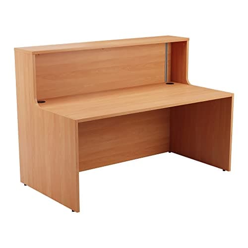 Image of Office Hippo Reception Desk Unit, Table, Office, Beech, 146 x 89 x 116.5