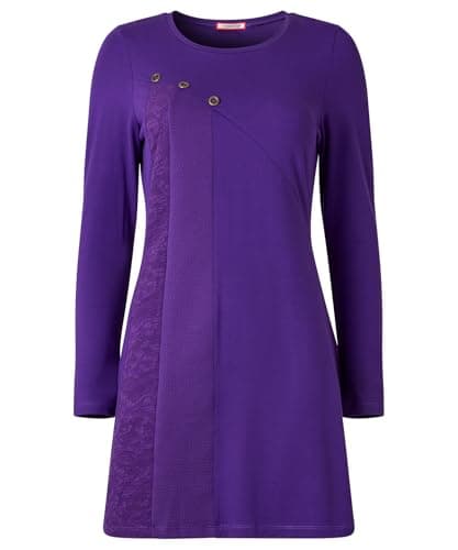 Image of Joe Browns Women's Long Sleeve Textured Tunic, Regular, Purple, UK 12