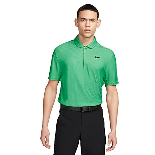 Image of Nike Dri-FIT Tiger Woods Men's Golf Polo, Stadium Green/Spring Green/Black, S
