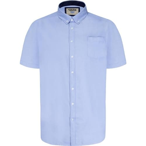 Image of D555 Men's Plus Size James Basic Oxford Short Sleeve Shirt in Navy 5XL