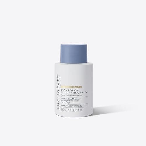 Image of AMELIORATE Illuminating Glow Transforming Body Lotion 300ml for Keratosis Pilaris (KP) & Dry Skin | Exfoliating Moisturiser with Lactic Acid (AHA) & Pearl Particles for an Instant Shimmering Glow
