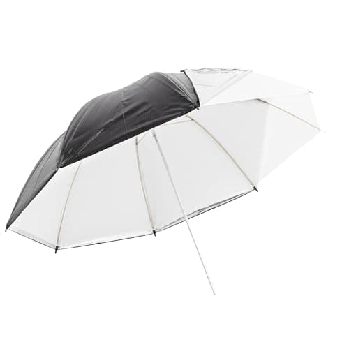Image of Pixapro 2-In-1 40" Translucent Umbrella With Removable Black/Silver Cover Photography Scrim Soft White Brolly Soft Diffuser & Studio Photo Black Silver Reflective Reflector For Photography Video