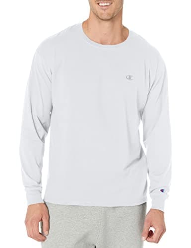 Image of Champion Legacy Basics-L-s Crewneck Men's Long-Sleeve T-Shirt, White, S