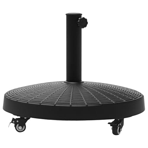 Image of Outsunny 22.7kg Resin Patio Parasol Base Umbrella Stand Weight Deck Garden Sunshade Holder Round w/Wheels Brakes Outdoor
