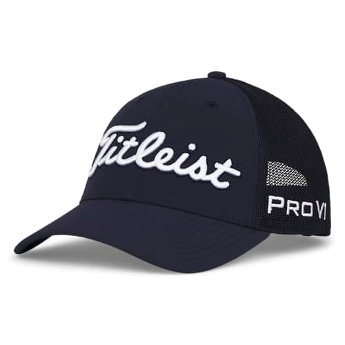 Image of Titleist Tour Performance Mesh Golf Cap, Navy/White, Adjustable