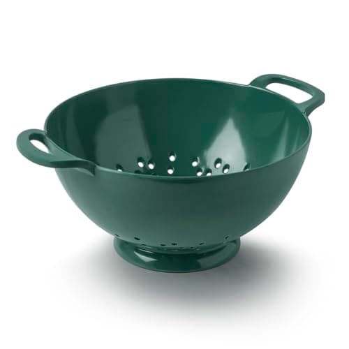 Image of Zeal Melamine Colander Kitchen Strainer Sieve with Handles, 20cm, Forest Green
