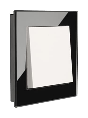 Image of Opus® 55 Fusion Glass Cover Frame Design 1-Gang Base Frame Polar White Colour Black