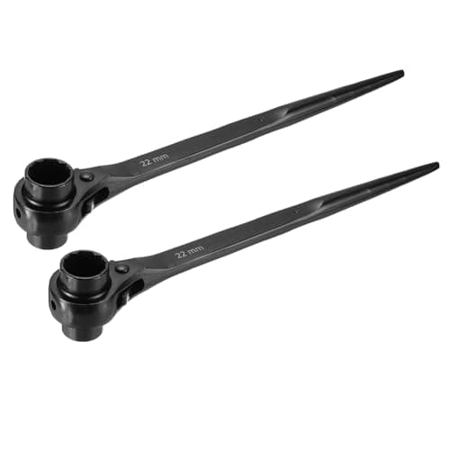 Image of sourcing map 19 x 22mm 12-Point Scaffold Podger Ratchet Spanner Ratcheting Socket Wrench Tool (Black) 2pcs