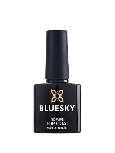 Image of BLUESKY No Wipe Top Coat 10 ml, Clear Gel Nail Polish Top Coat for 21 Day Manicure, Professional, Salon and Home Use, Requires Curing Under LED UV Nail Lamp
