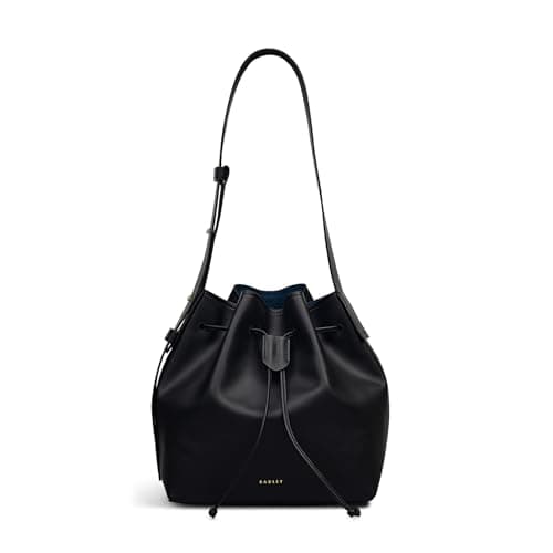 Image of RADLEY London York Mews Women's Leather Medium Drawstring Shoulder, Black