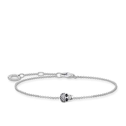 Image of Thomas Sabo 925 Sterling Silver Skull Bracelet 16-19cm Length