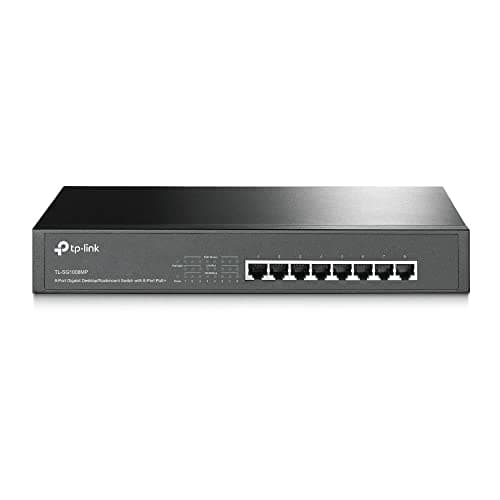 Image of TP-Link TL-SG1008MP 8-Port Gigabit PoE Switch, 802.3af/at PoE+ Ports Network Switch up to 30 W for Each Port and 153 W for All Ports, Metal Casing, 13 inch Rack Mount/Desktop