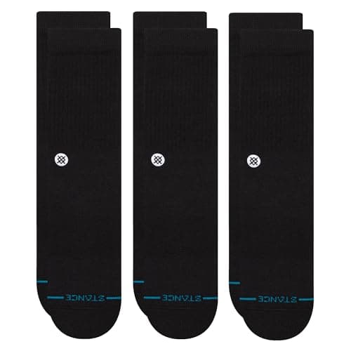 Image of Stance Crew Sock - Icon - 3 Pack (Medium, Black)