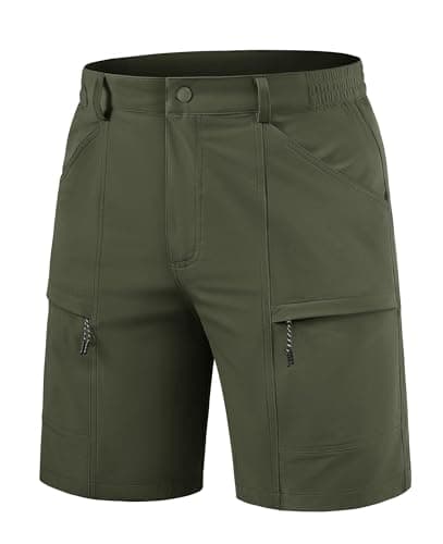 Image of TACVASEN Men's Army Green Cargo Shorts, 36, Spring-Summer Hiking Walking Shorts with 6 Pockets