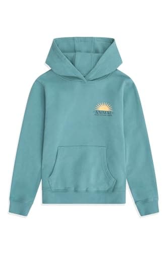 Image of Animal River Kids Graphic Hoodie Green Teen Size 13 Years