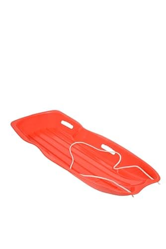 Image of Heavy Duty Colour Large Adults Kids Children Snow Sledges Toboggan Sledge Rope Sled Play Snow Ice (Red, Large - 120cm)