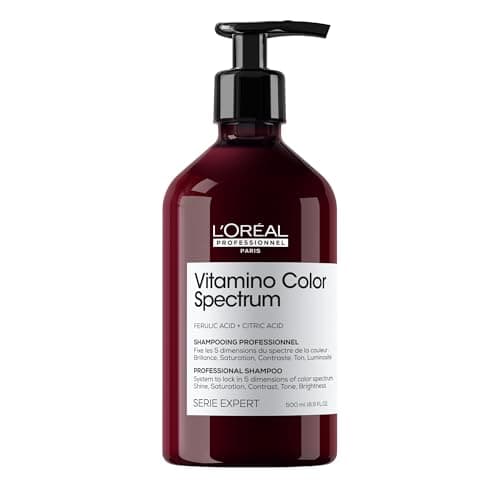Image of L'Oréal Professionnel Vitamino Color Spectrum Sulphate Free Shampoo, For Coloured Hair, With Ferulic Acid + Citric Acid, Shine, Lock in Day 1 Colour Vibrancy for 100 Days, 500ml