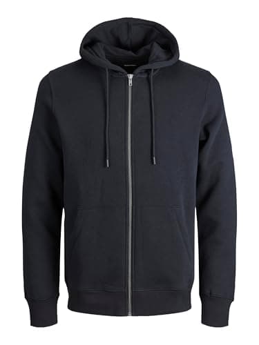 Image of JACK & JONES Men's Jjebradley Sweat Zip Hood Noos Pls Sweatshirt Jacket, Black, 2XL