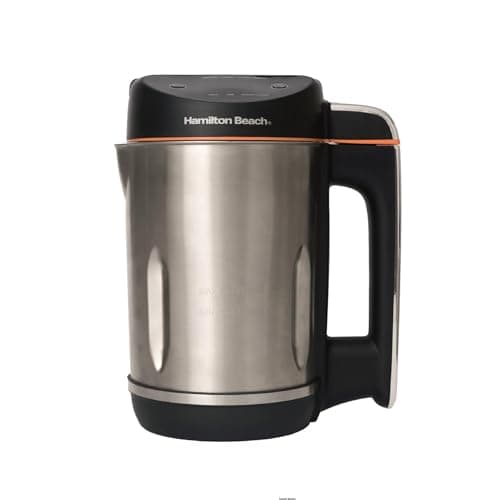 Image of Hamilton Beach 3-in-1 Soup Maker, Smoothie Blender & Jam Maker, 1.6L, Easy Read Angled Digital Display, Auto-Stir & Overspill Sensor, Makes 4-6 Portions of Soup, Easy Clean, Black - HBSM003J
