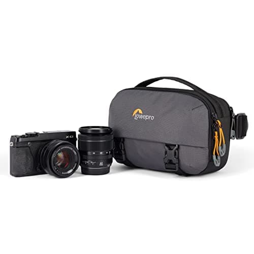 Image of Lowepro Trekker Lite HP 100, Compact Camera Backpack with Tablet Pocket, Camera Bag for Crop-Sensor Mirrorless, Ultracinch Compression System, Grey
