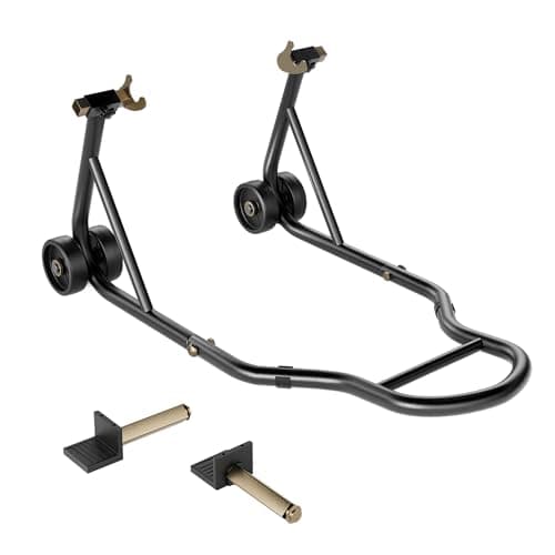 Image of SPECSTAR Motorcycle Paddock Stand 200kg Capacity Rear Wheel Lift with U & L Fork Adjustable Swingarm Spool Stands for Motorbike Garage Repair Use