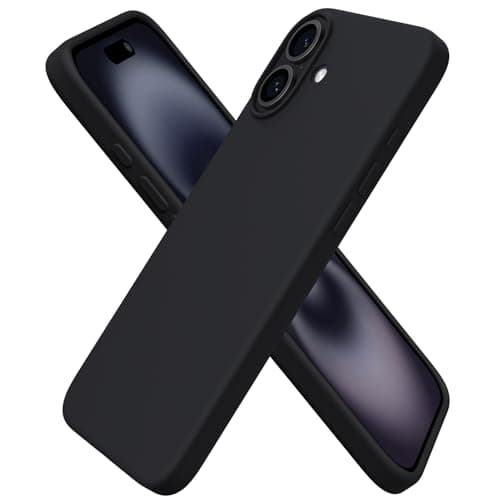 Image of ORNARTO Compatible with iPhone 16 Plus Case 6.7", Slim Liquid Silicone 3 Layers Full Covered Soft Gel Rubber 16 Plus Phone Cases Cover 6.7 inch Black