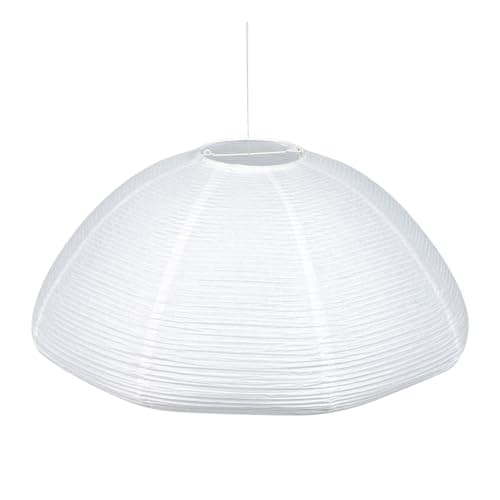 Image of OSALADI Paper Lampshade 19 Inch White Hanging Light Shade Ceiling Cover for Home Bedroom Japanese Style Rice Paper Pendant Lamp