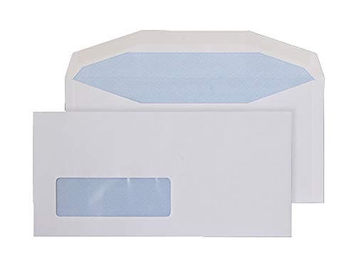 Image of Blake Purely Everyday DL+ 114 x 235 mm 90 gsm Gummed Mailer Window Envelopes (3998LW) White - Pack of 1000