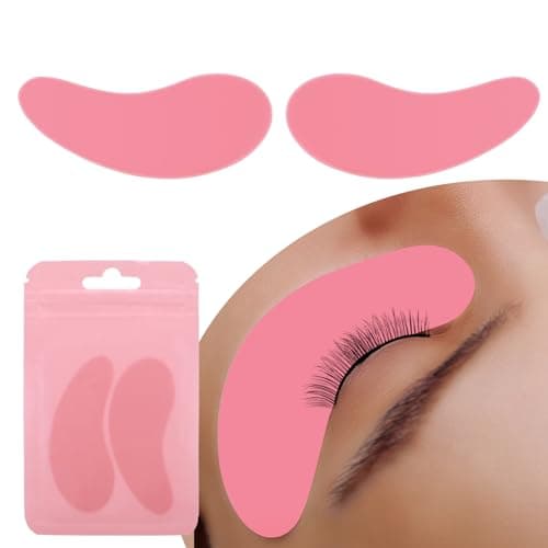 Image of WLLHYF Reusable Eye Pads Beauty Silicone Under Eye Patches Lower Lash Isolation Pads Soft Lash Lift Cover Eyelash Extension Patch for Sensitive Skin During Eyelash Perm Lamination (Pink)