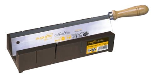 Image of Augusta Heckenrose Mitre Box with Fine Saw in Set I Cutting Box 250 x 68 x 48 mm Made of Sturdy Plastic for Precise Mitre Sawing for 45° and 90° Angles
