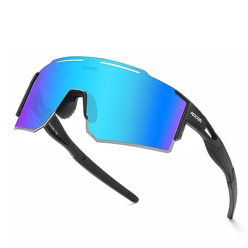 Image of GoHZQ Polarised Sports Sunglasses for Men Womens Polarized Cycling Sunglasses UV400 Protection TR90 Superlight Frame Glasses for Driving, Fishing, Bike (Blue)