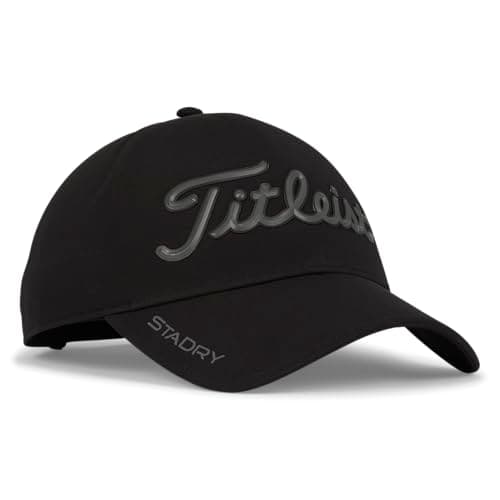 Image of Titleist Mens Players StaDry Golf Cap, Black/Charcoal, Adjustable